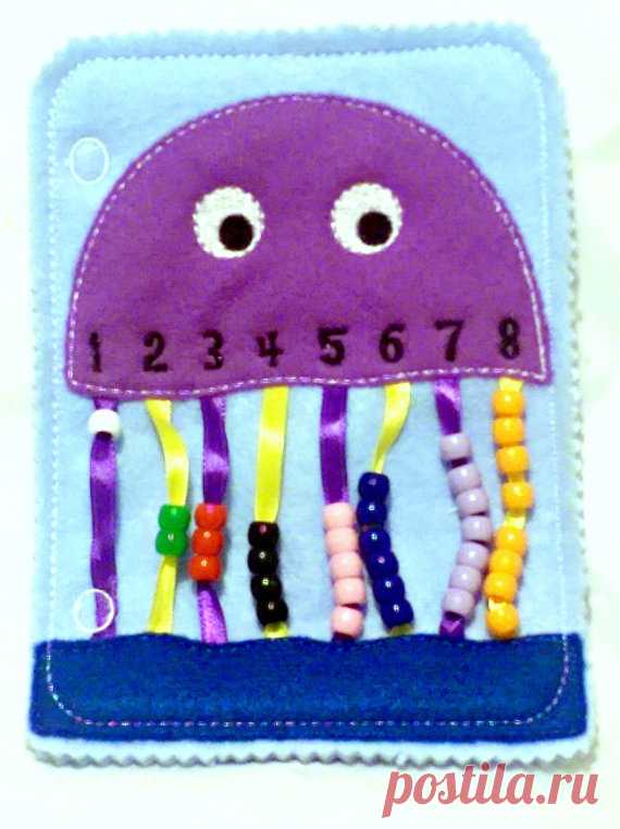 Quiet book Jellyfish bead counting busy от itsthesmallthings