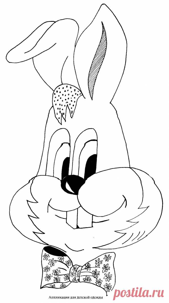 Кролик - аппликация для детской одежды