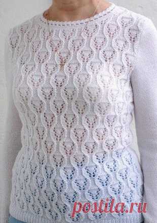 Узор Тюльпан спицами