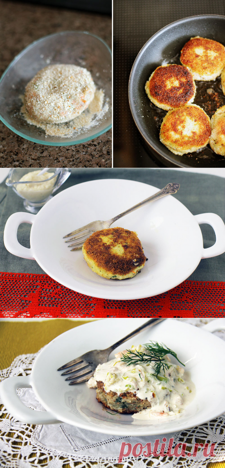 Котлеты из щуки с соусом из лука-порей и креветок
