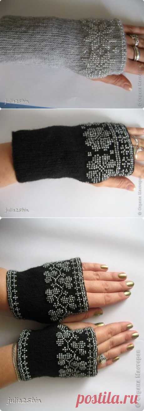 митенки с бисером | Страна Мастеров