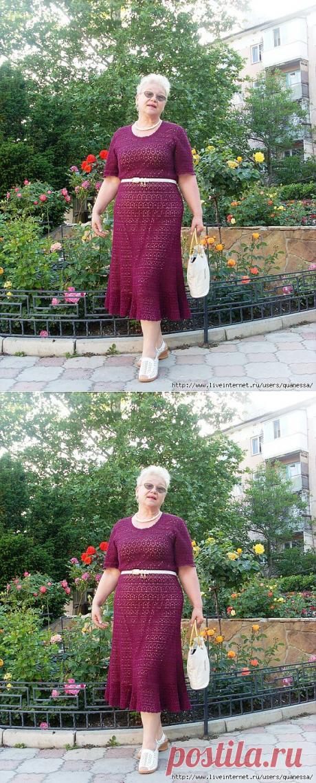 Ажурное платье крючком..