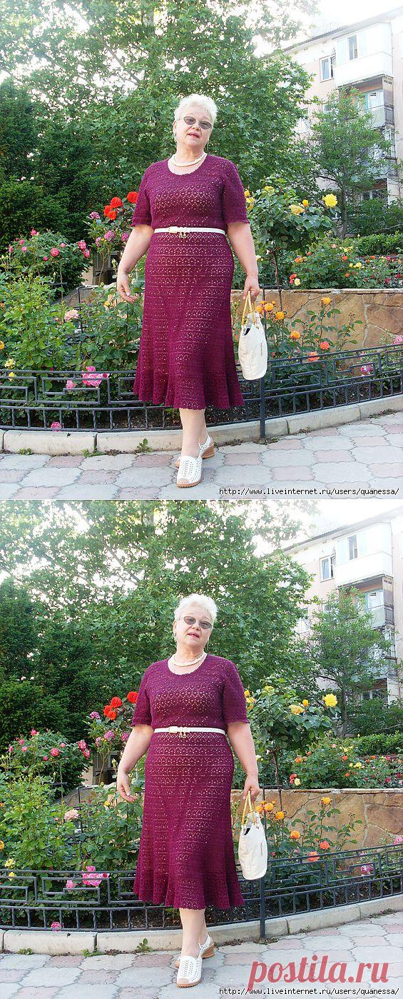 Ажурное платье крючком..