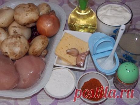 Куриная грудка с грибами в сметанном соусе | CityWomanCafe.com