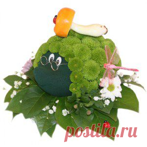 Цветы оригинально оформленные «Лесной ежик»