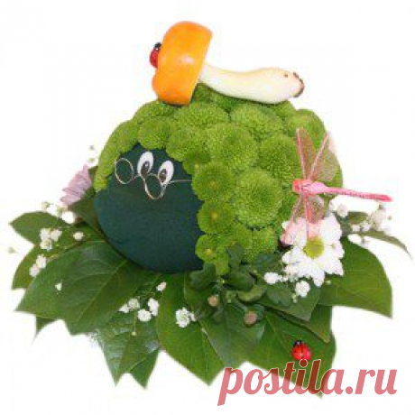 Цветы оригинально оформленные «Лесной ежик»