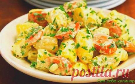 Картофельный салат с сосисками