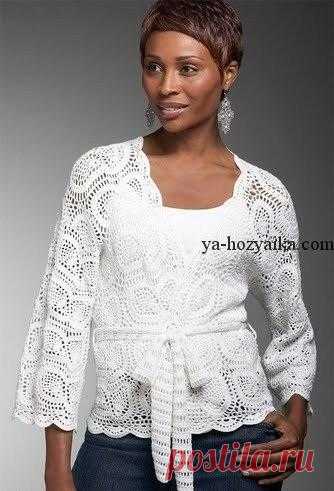 Шикарный жакет из мотивов. Летний ажурный жакет крючком Шикарный летний жакет из мотивов. Летний ажурный жакет крючком