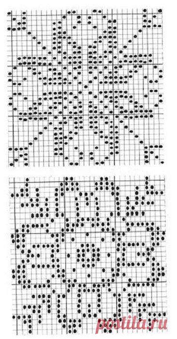 Снежинки. Самая красивая подборка из 50 узоров для вязания жаккарда и вышивки | Стильное вязание KNITMILO | Дзен