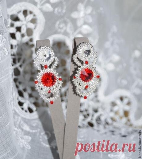 Серьги из бисера «Лед и Пламя»