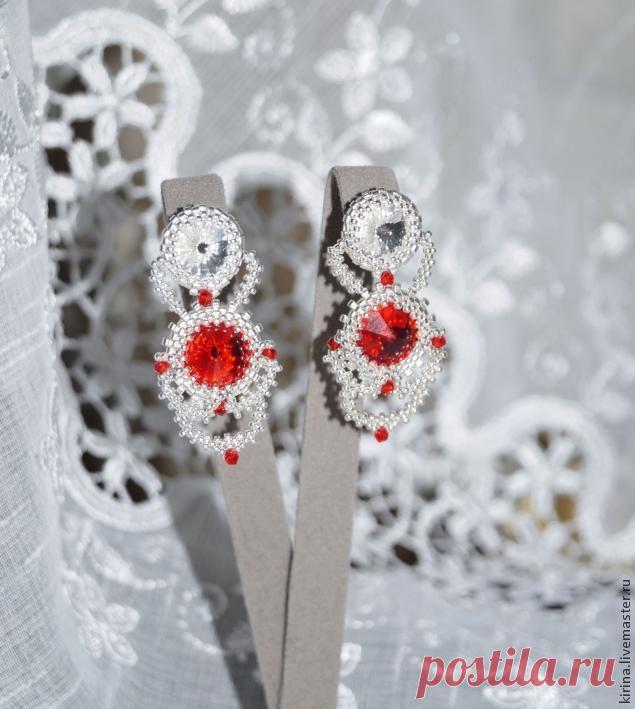 Серьги из бисера «Лед и Пламя»