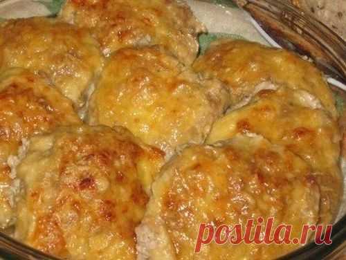 Запеченные котлетки "Сметанные" под сырной корочкой