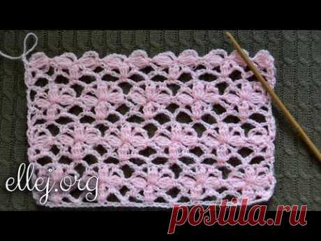 Цветочный узор крючком Нежность. Tender Flower Crochet stitch. Posy Arcade - YouTube