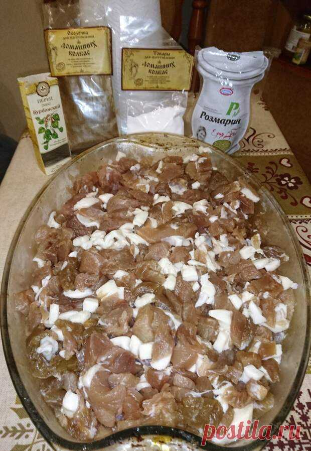 Колбаска рубленая, домашняя: очень простой рецепт
