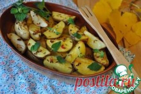 Остро-пряный печеный картофель с мятой - кулинарный рецепт