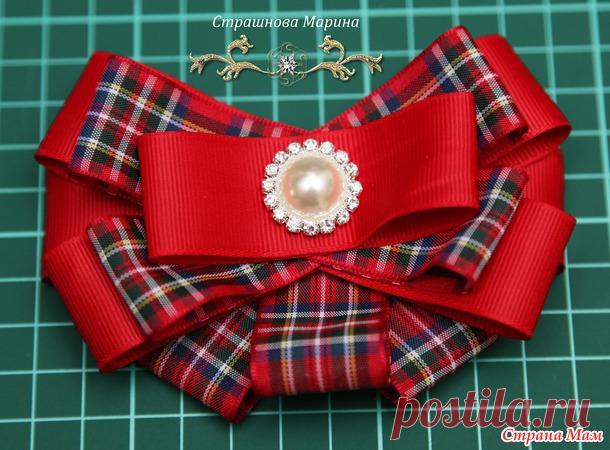 Школьный брошь-галстук, МК. - Канзаши - Страна Мам