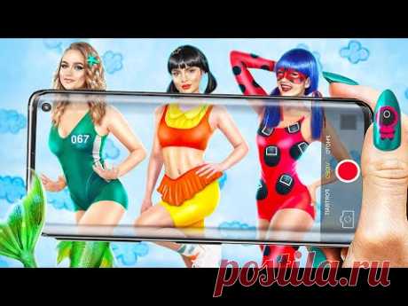 Экстремальные прятки в игре в кальмара челлендж! Русалка vs Леди Баг vs Вампир
