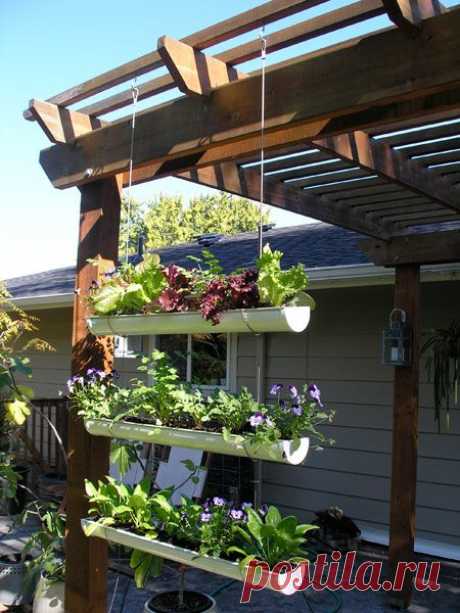 How to Make a Hanging Gutter Garden -