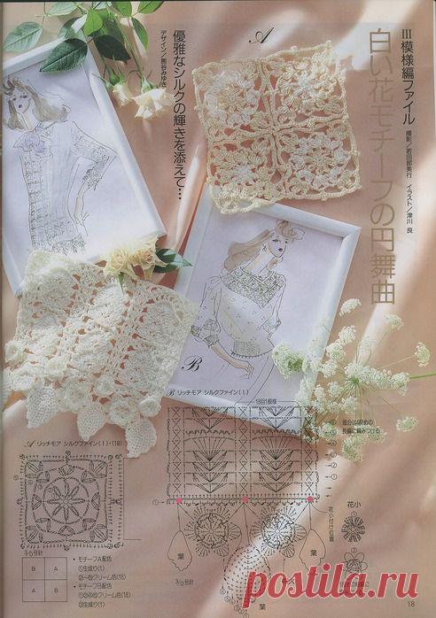 Схемы декоративных элементов для вязания крючком и спицами