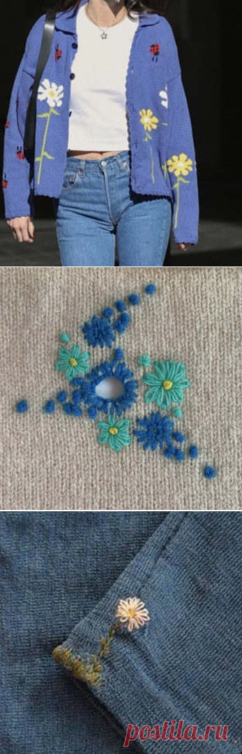 Вышивка на вязаном изделии. Идеи для вдохновения! | Вязание с Irina Bronya | Дзен