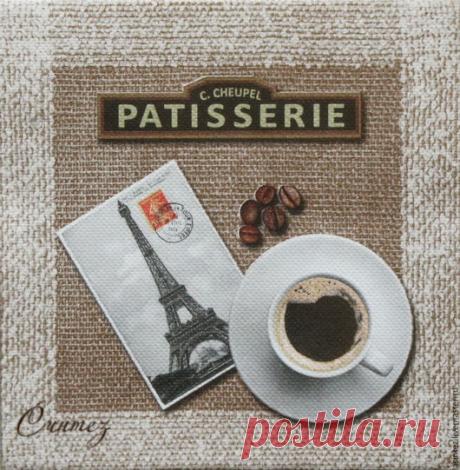 Купить салфетки для декупажа чашка кофе в Париже декупажный принт - салфетки для декупажа, декупажные салфетки