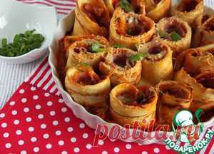 Запечённый пицца-торт из блинчиков - кулинарный рецепт