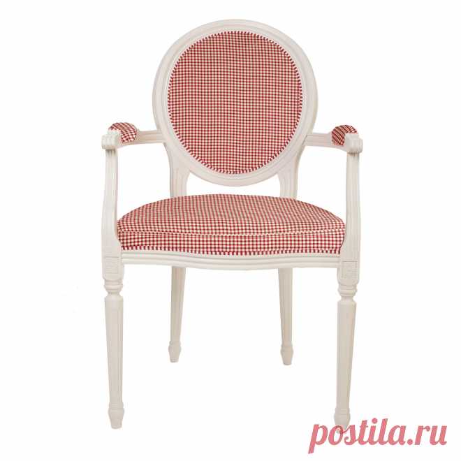 LN36-Plaid Стул - кресло с подлокотниками Клетка в стиле Прованс купитьУголок Прованса +7 (499) 390-04-39