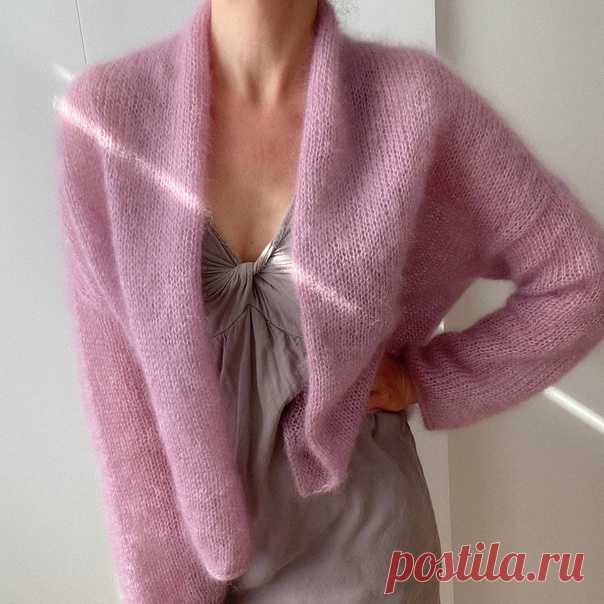 Пост на стене Мохеровый кардиган 🌺 Marta 🌺с узким шалевым воротником спицами сверху.Размеры:🧵XS (32/34) S (36/38) M (40/42) L (44/46) XL (48/50) XXL (52).