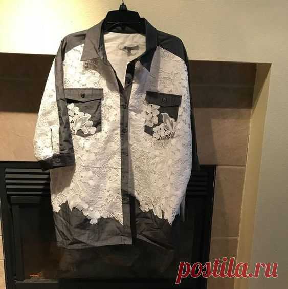 Прощай, оружие: милитари рубашка с кружевом