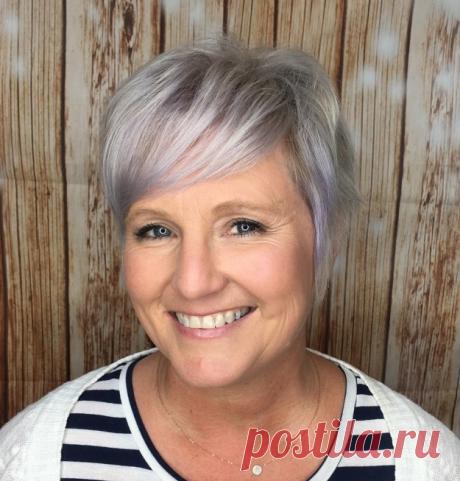 19 коротких стрижек для женщин старше 50 с округлыми формами лица
