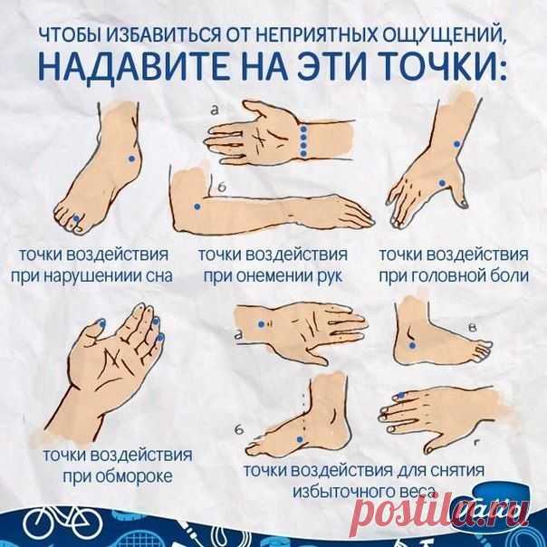 Точки на теле, которые помогут избавится от неприятных ощущений