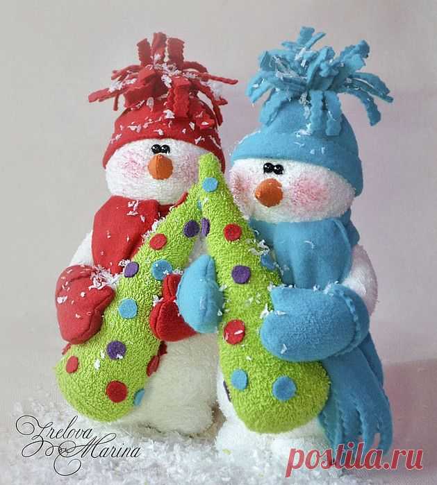 Махровые снеговики своими руками: шьем уютные игрушки
