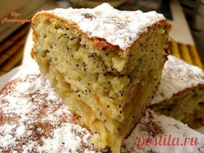 Очень вкусный яблочный пирог с маком