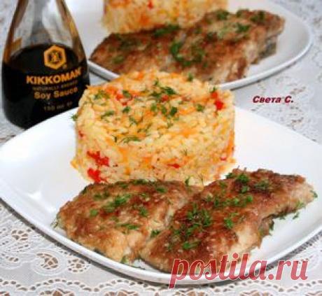 Камбала жареная по-корейски с рисом и овощами на гарнир. Рецепт c фото, мы подскажем, как приготовить!