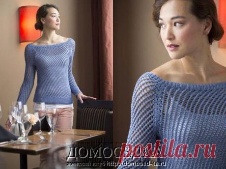 Пуловер сетка от Домоседки (спицы). Все размеры.