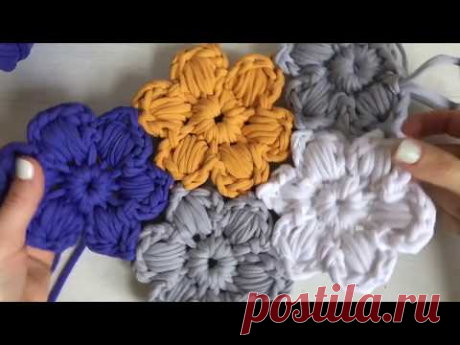 Цветочный ковер. Безотрывное вязание крючком/Crochet flower
