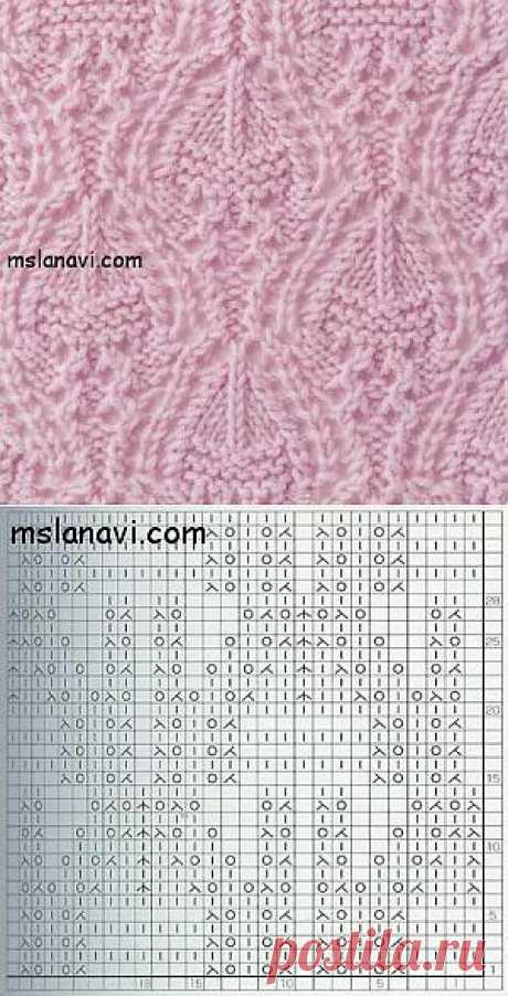 Ажурный узор спицами №73 | Вяжем с Ланой