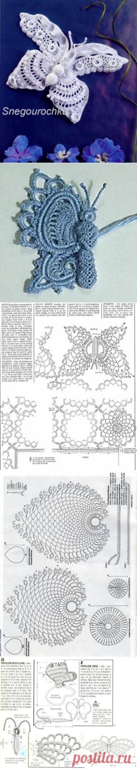 Бабочки крючком