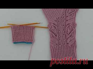 Женские носочки  с японским узором.  1- 20 ряды.  Часть 1.