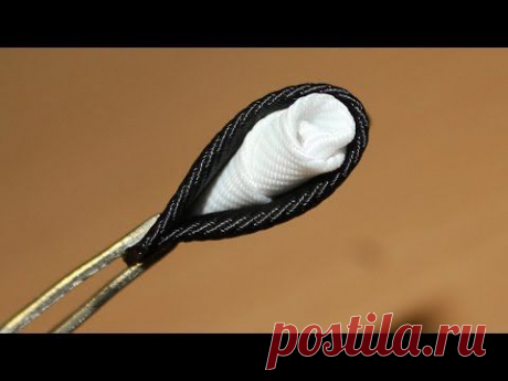 ▶ Базовые лепестки Канзаши #22 &quot;Круглый с завитками&quot; / Kanzashi - YouTube