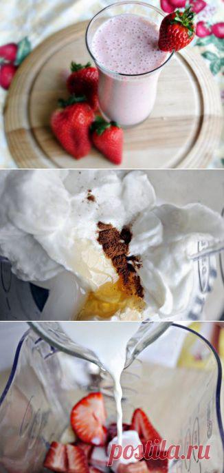 Клубнично-банановый смузи - рецепт с фотографиями