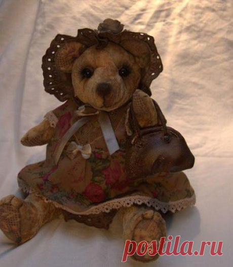 Выкройка классического медведя Тедди - Вязаный кот knitted cat handmade купить игрушку ручной работы