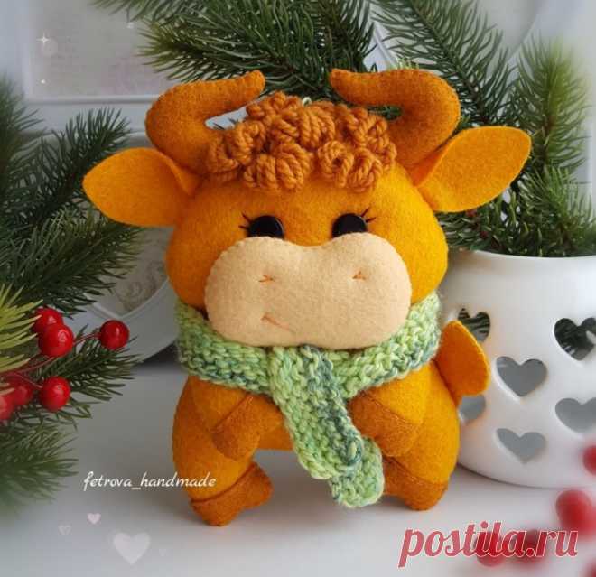 Бычки из фетра