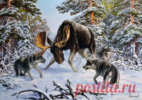 Зимние пейзажи и охота. 3 часть.Художник Мельников Александр Анатольевич .