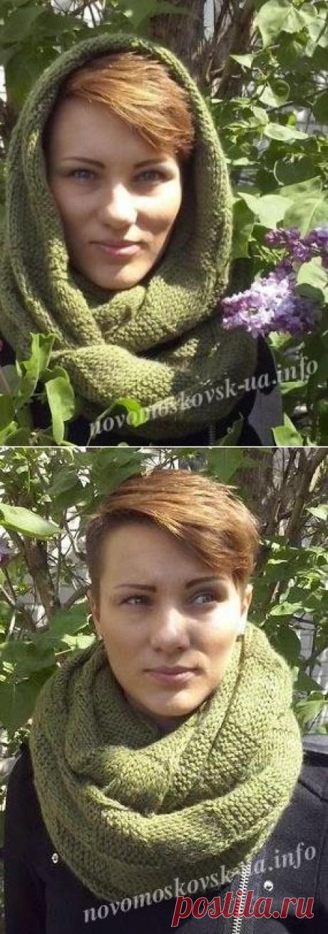 Как связать шарф снуд спицами для начинающих