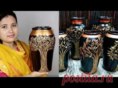 Big Size Awesome Flower vase making // Cement flower vase at home
