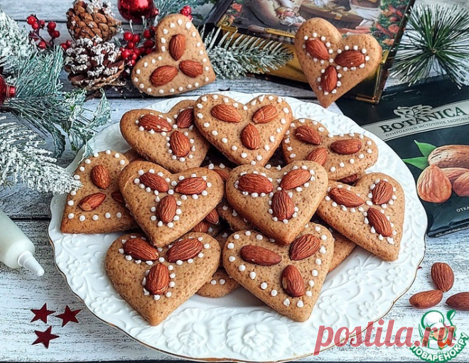 Имбирные сердечки с миндалём