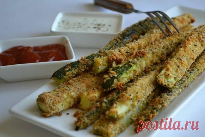 Кабачковые палочки в панировке: съедаются, не успев остынуть. - На Кухне