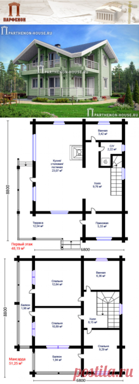 Проект небольшого дома из бруса для строительства на узких участках МКБ 99-44

Площадь застройки: 71,95 кв.м.
Площадь общая: 99,44 кв.м.
Площадь дома: 98,32 кв.м.
Площадь жилая: 55,89 кв.м.
Высота 1 этажа: 2,750 м.
Высота в мансарде: от 1,570 м. до 5,300 м.
Высота дома в коньке от уровня земли: 7,320 м. 

Технология и конструкция: строительство дома из клееного бруса.
Фундамент: свайный.
Стены: клееный профилированный брус (200х180 мм.) тонировка цветом.