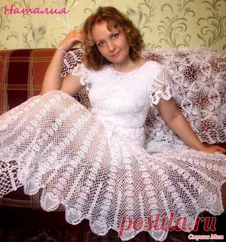 Ажурное летнее платье Дорогие рукодельницы! Летнее ажурное платье связано из пряжи Пеликан витта. Крючок № 1.5 Схемы всем известные и доступные. Кокетку вязала по этой схеме,немного изменив.